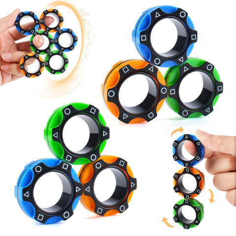 Magnetic Finger Rings Fidget Spinner Toy Anti-Stress Anxiety Relief My Store 